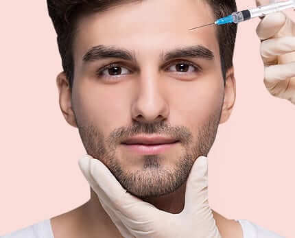 a male patient who will undergo a non surgical rhinoplasty