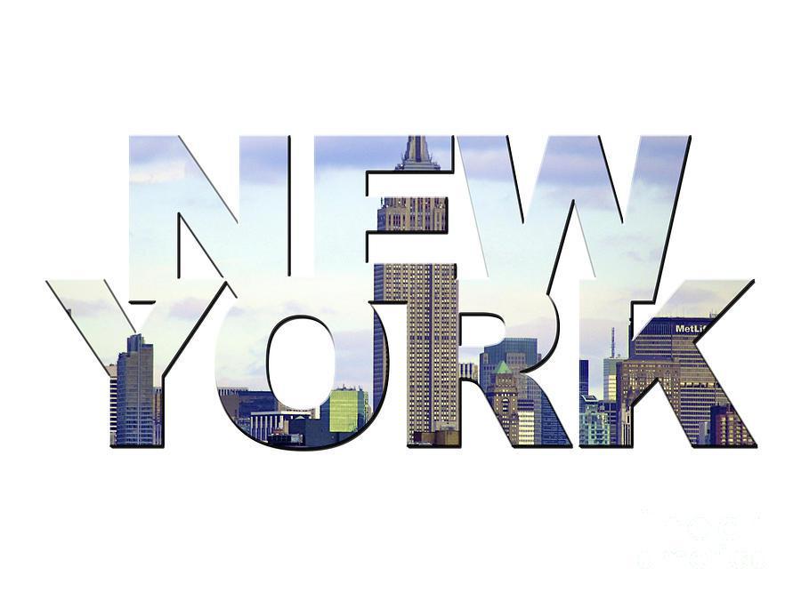 New York City graphic text design buildings