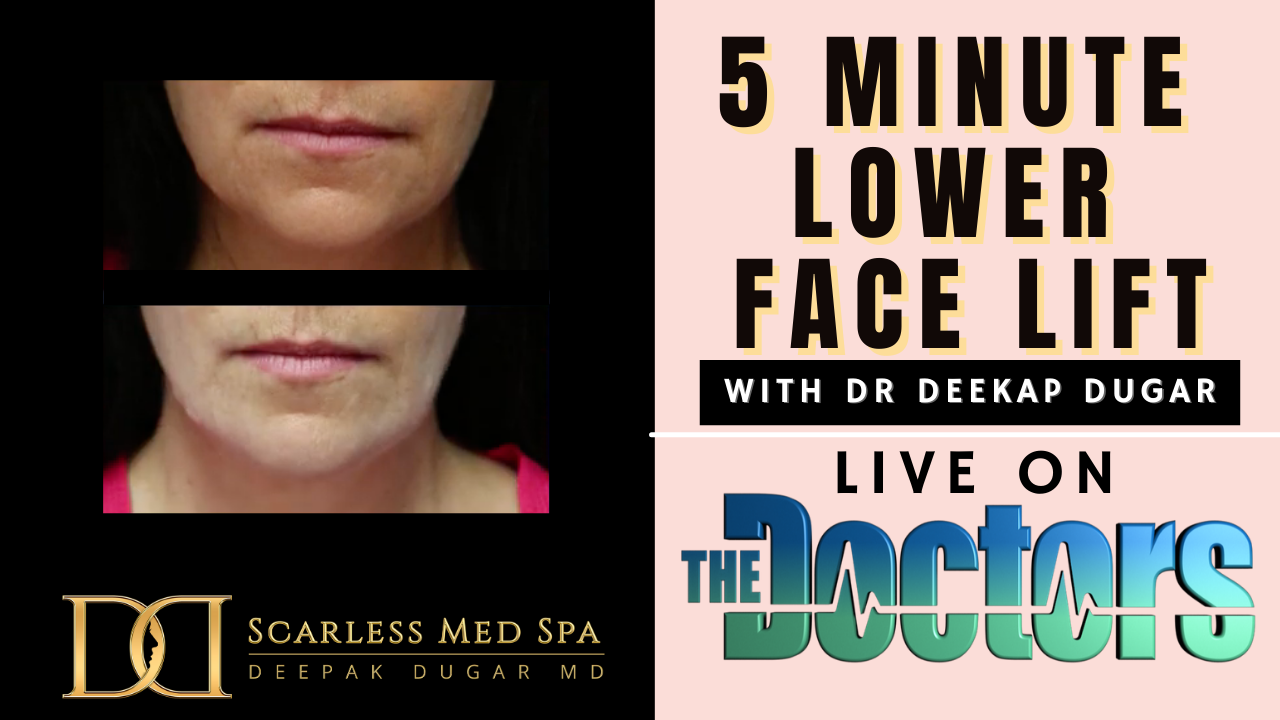 Youtube thumbnail of Dr Dugar's video about 5 Minute Lower Face Lift