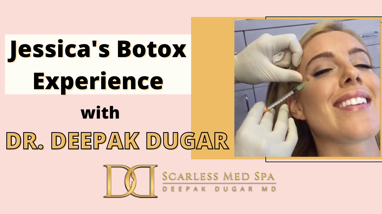 Youtube thumbnail of Dr Dugar's video about his female patient's botox experience